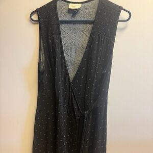 Black Sleeveless Wrap Dress